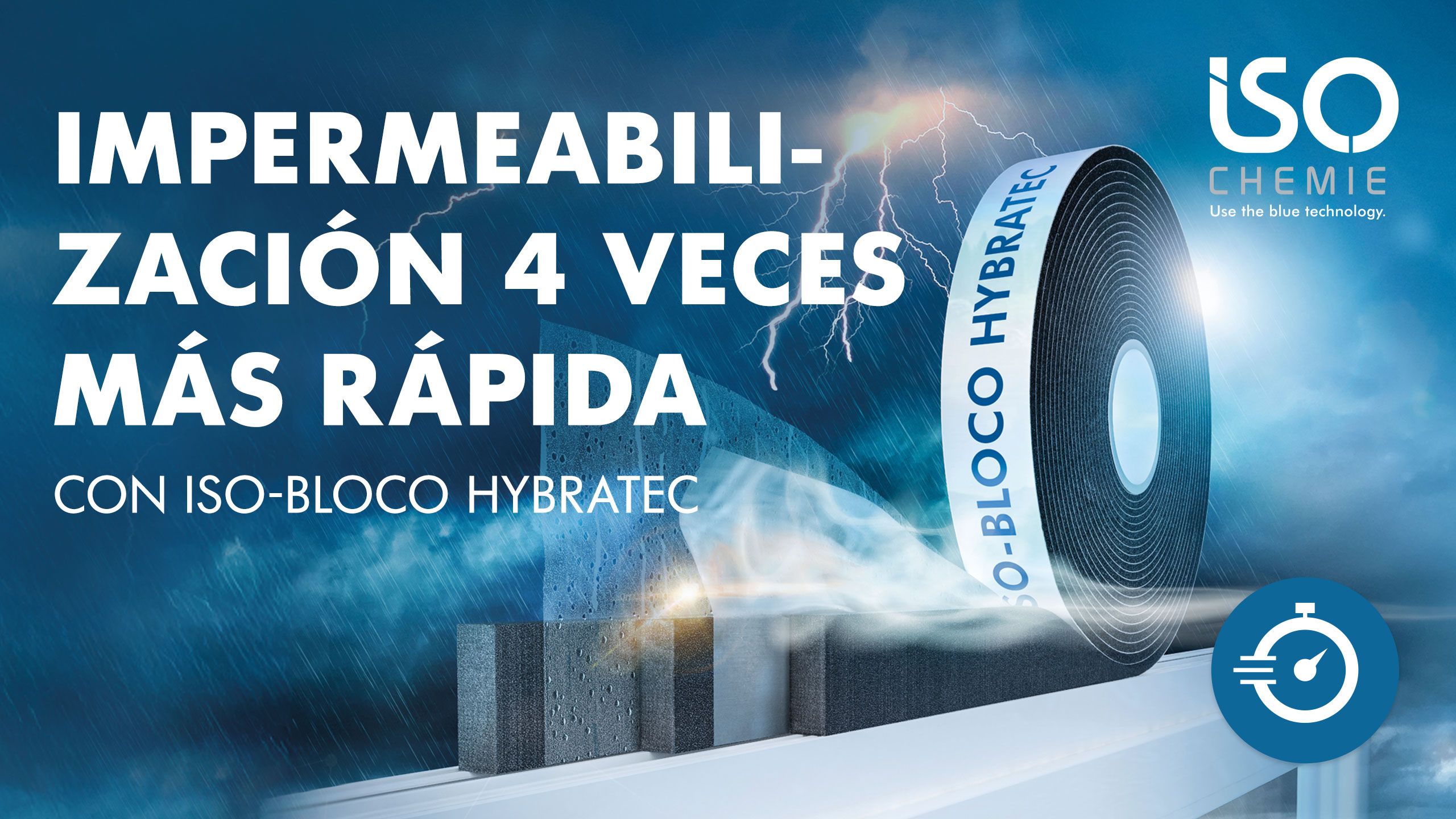 Comparación tiempo de instalación:Cinta multifuncional ISO-BLOCO HYBRATEC vs láminas + espuma de PU