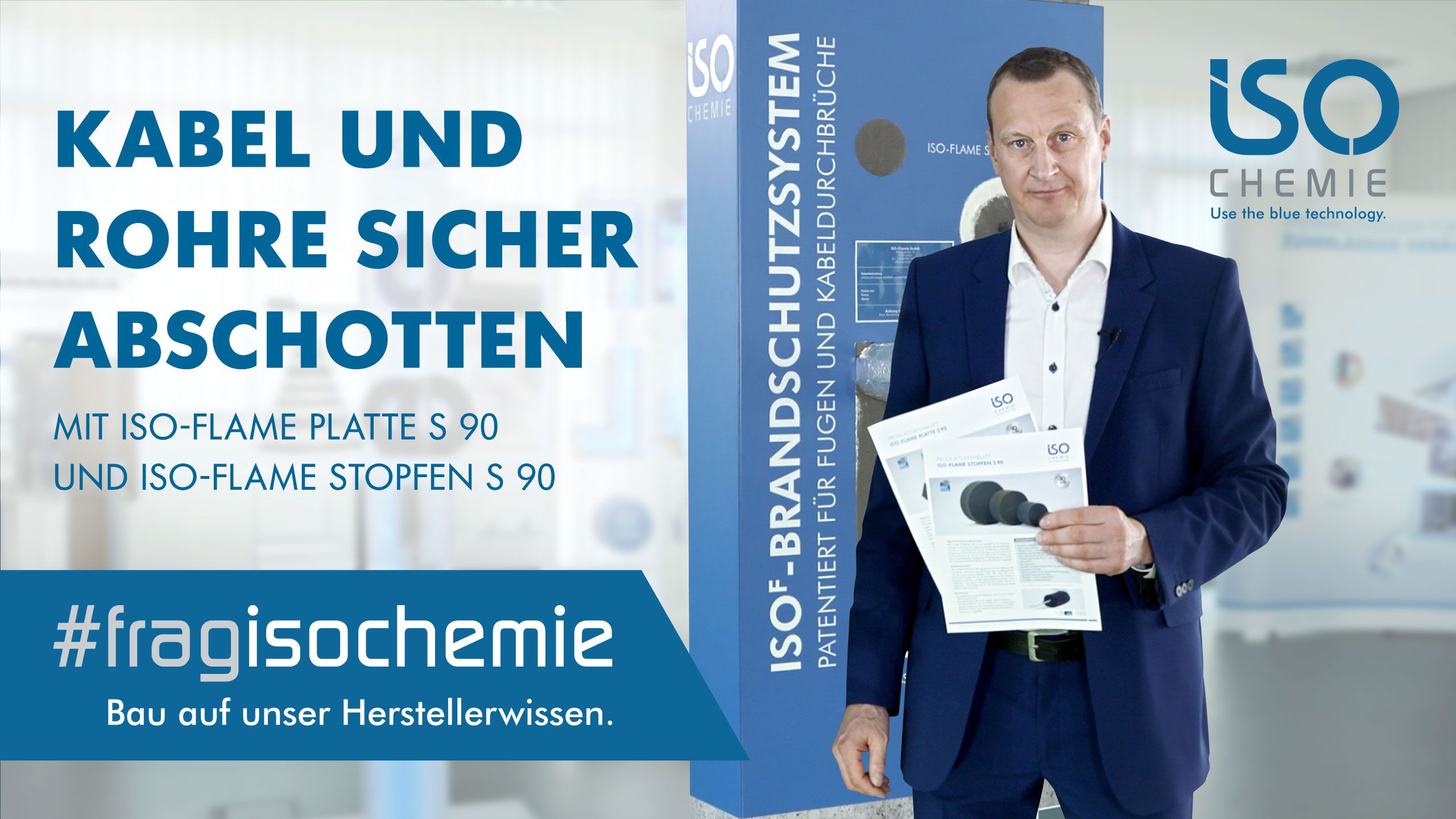 ISO-FLAME PLATTE S 90 & STOPFEN S 90 – Formteile zur Brandabschottung von Kabeln und Rohren