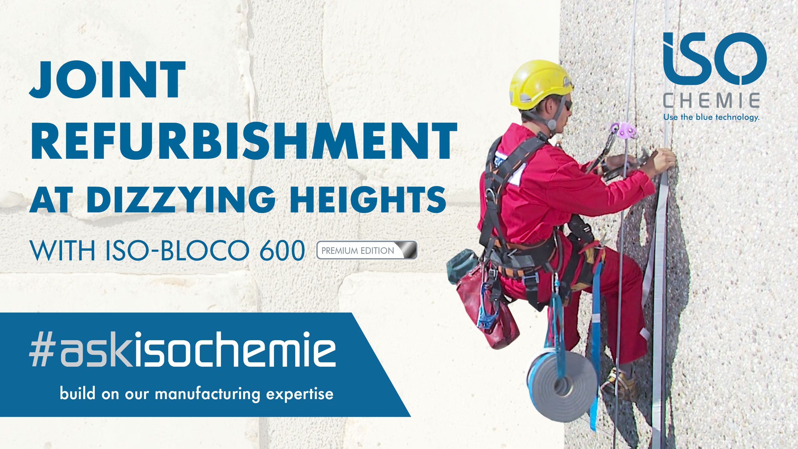 Renovation of concrete facade joints – Joint sealing tape ISO-BLOCO 600 at dizzying heights 
