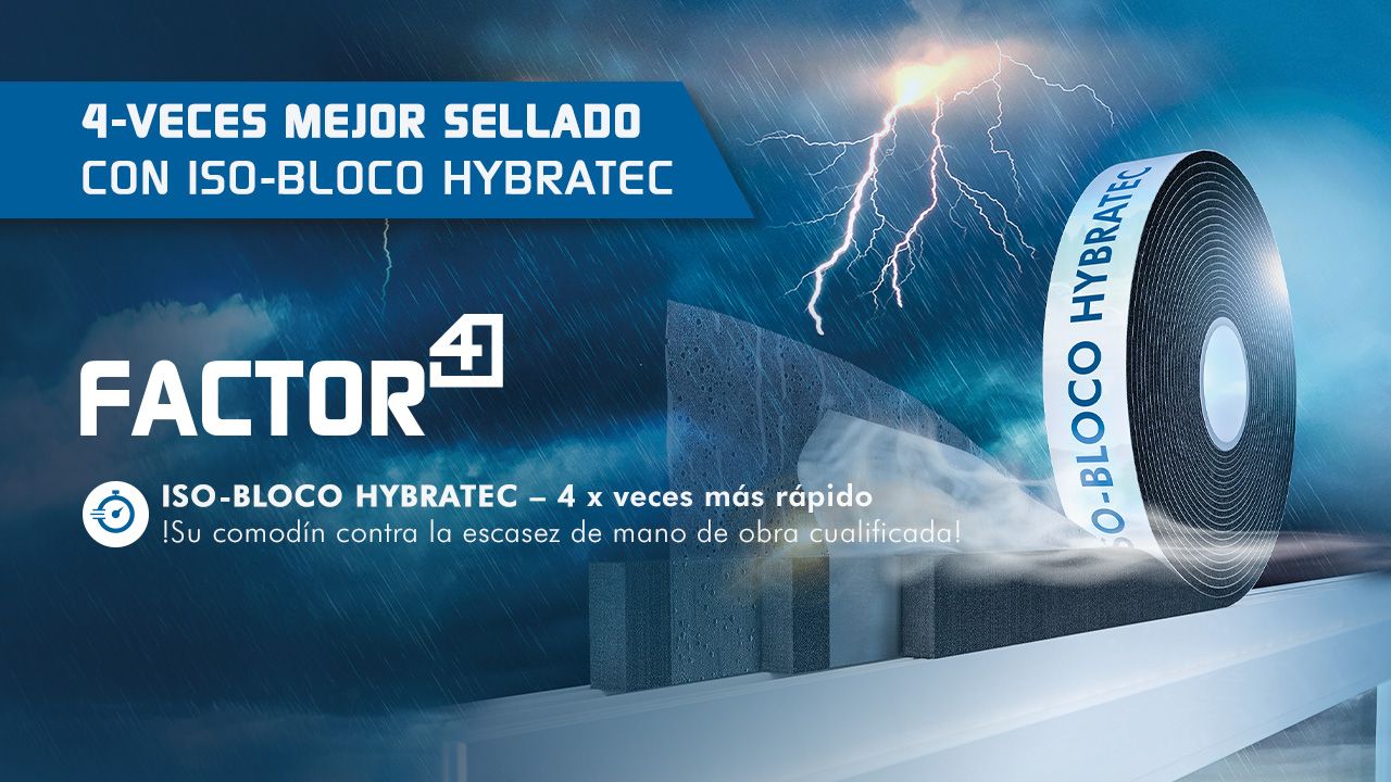 Comparación tiempo de instalación:Cinta multifuncional ISO-BLOCO HYBRATEC vs láminas + espuma de PU