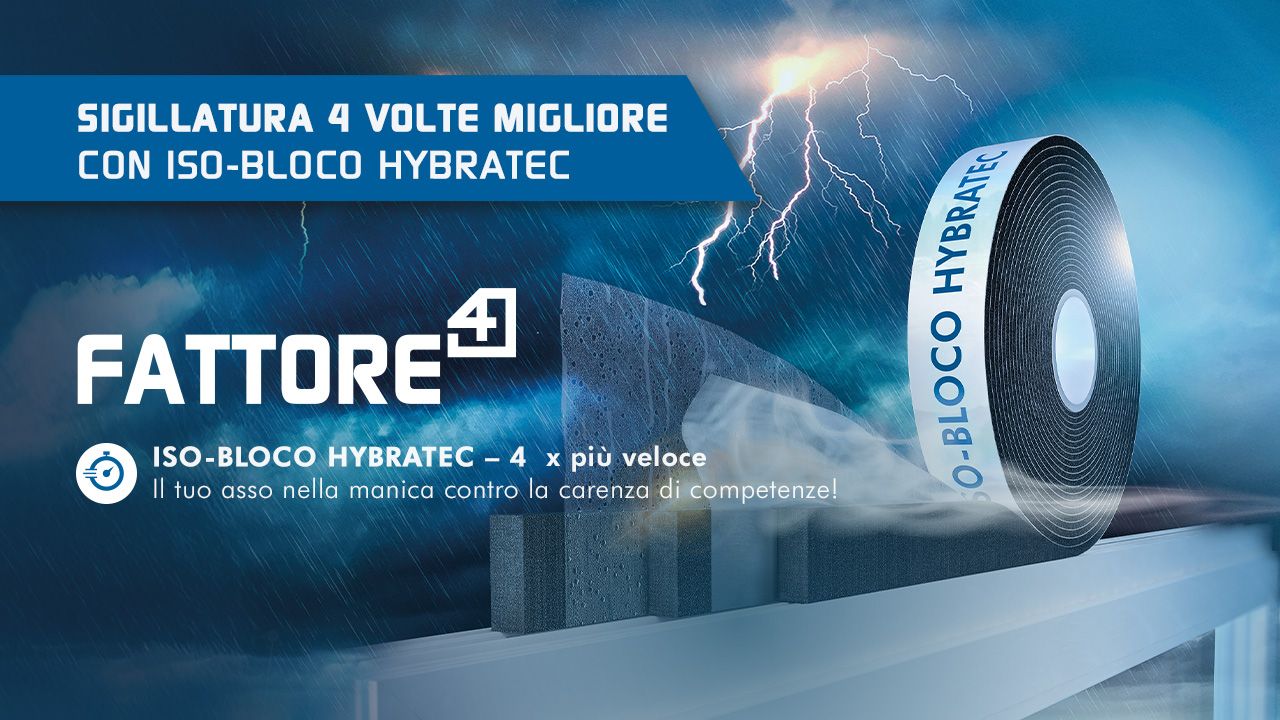 Confronto tempi d’installazione: nastro multifunzione ISO-BLOCO HYBRATEC vs. pellicola + schiuma PU